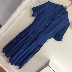 1950s vintage blue shirt dress with original belt